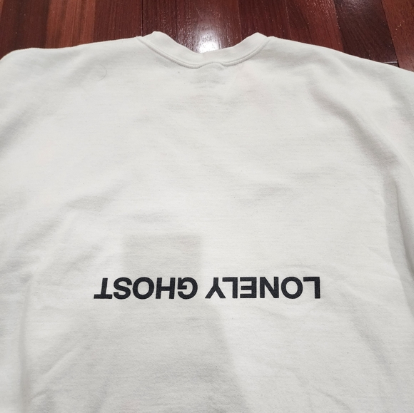 Lonely Ghost Heart On My Sleeve Crewneck Sweatshirt | White | XXXL - Picture 9 of 9